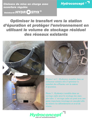 Cloisons de mise en charge avec ouverture rgule HYDROSTYX